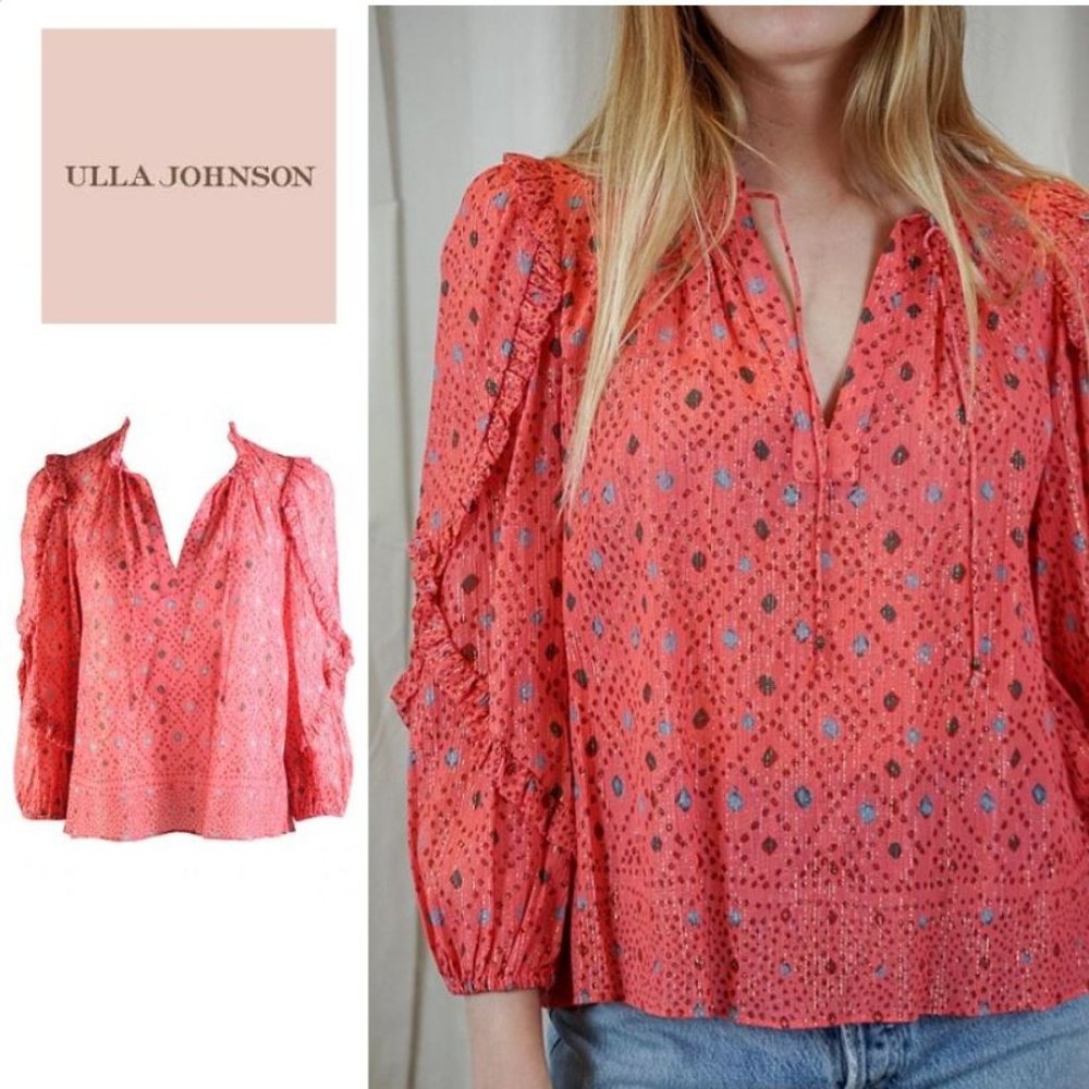ULLA JOHNSON NWT HIBISCUS MANET BLOUSE!